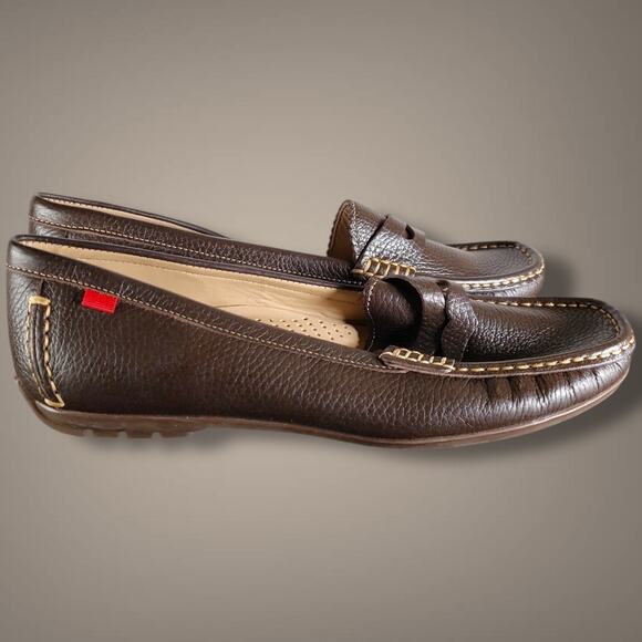NWOT Women's Size 10 MARC JOSEPH CARROL STREET 2.0 Brown Leather Penny Loafers - Picture 2 of 10